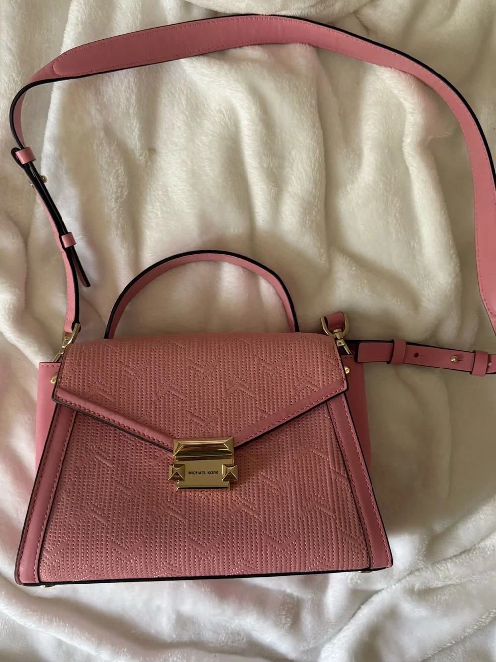 Michael Kors Whitney Medium Deco Quilted Leather Satchel